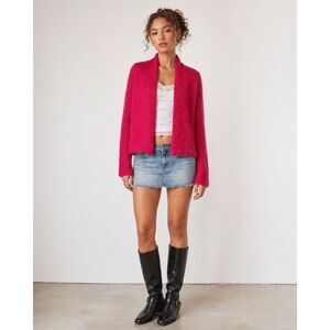 Hollister Wool Blend Knit Open Cardigan in Hot Pink XS